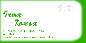 irma komsa business card